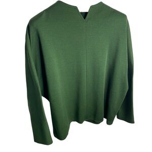 Fiandaca VTG Wool A line Knit Sweater XL Green Talon Zip Made In USA Oversize